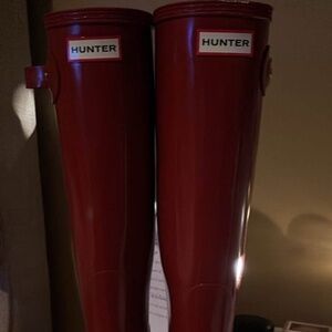 Red Hunter rain boots Tall